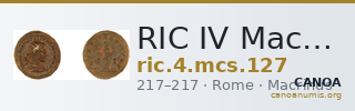 RIC IV Macrinus 127 — CANOA