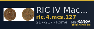 RIC IV Macrinus 127 — CANOA