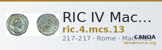 RIC IV Macrinus 13 — CANOA