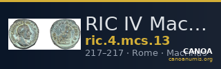 RIC IV Macrinus 13 — CANOA
