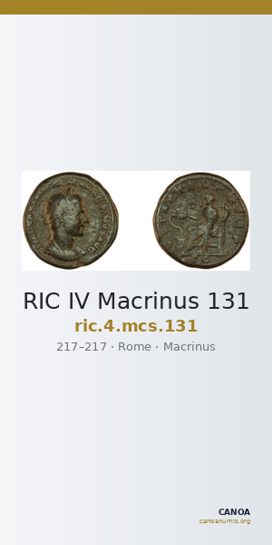 RIC IV Macrinus 131 — CANOA