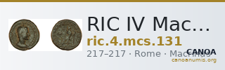 RIC IV Macrinus 131 — CANOA