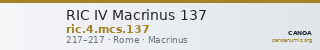 RIC IV Macrinus 137 — CANOA