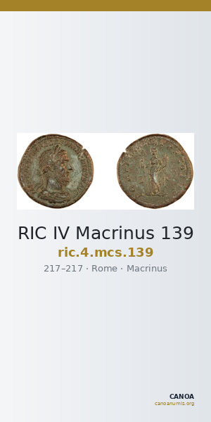 RIC IV Macrinus 139 — CANOA
