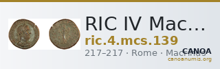 RIC IV Macrinus 139 — CANOA