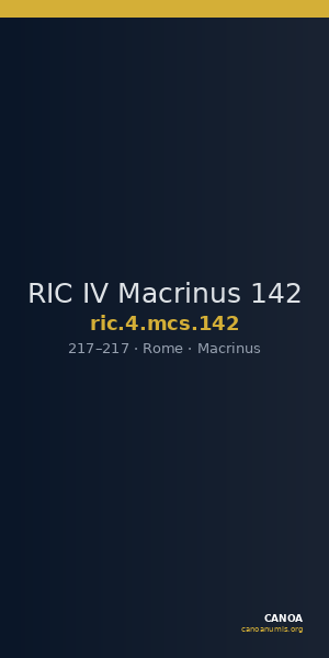 RIC IV Macrinus 142 — CANOA