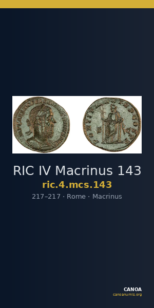 RIC IV Macrinus 143 — CANOA