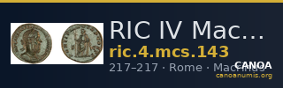 RIC IV Macrinus 143 — CANOA