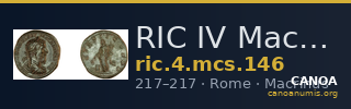 RIC IV Macrinus 146 — CANOA