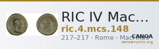 RIC IV Macrinus 148 — CANOA