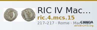 RIC IV Macrinus 15 — CANOA
