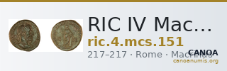RIC IV Macrinus 151 — CANOA