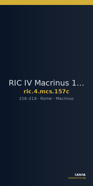RIC IV Macrinus 157c — CANOA