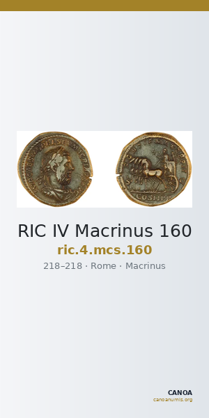 RIC IV Macrinus 160 — CANOA