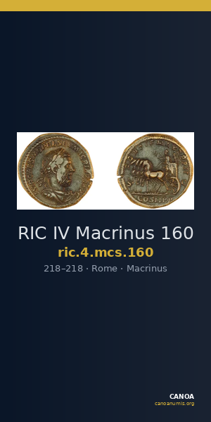 RIC IV Macrinus 160 — CANOA