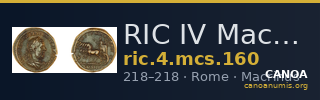 RIC IV Macrinus 160 — CANOA