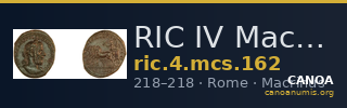 RIC IV Macrinus 162 — CANOA