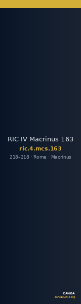 RIC IV Macrinus 163 — CANOA