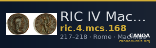 RIC IV Macrinus 168 — CANOA