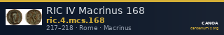 RIC IV Macrinus 168 — CANOA