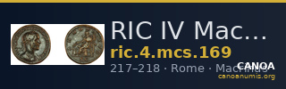 RIC IV Macrinus 169 — CANOA