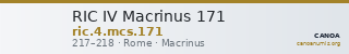 RIC IV Macrinus 171 — CANOA