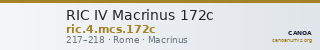 RIC IV Macrinus 172c — CANOA