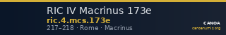 RIC IV Macrinus 173e — CANOA