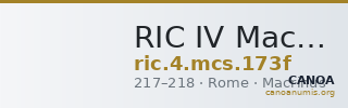 RIC IV Macrinus 173f — CANOA
