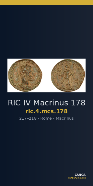 RIC IV Macrinus 178 — CANOA