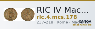 RIC IV Macrinus 178 — CANOA