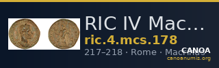 RIC IV Macrinus 178 — CANOA