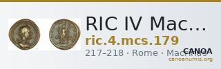 RIC IV Macrinus 179 — CANOA
