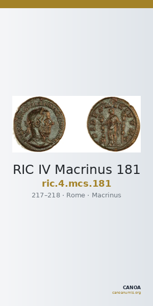 RIC IV Macrinus 181 — CANOA