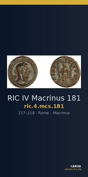RIC IV Macrinus 181 — CANOA