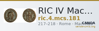 RIC IV Macrinus 181 — CANOA