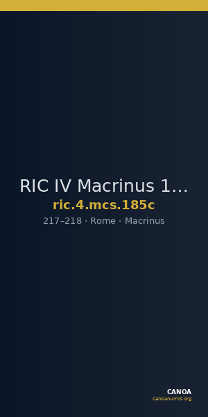 RIC IV Macrinus 185c — CANOA