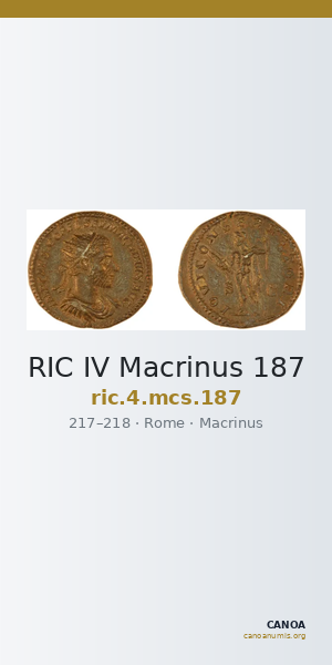 RIC IV Macrinus 187 — CANOA