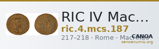 RIC IV Macrinus 187 — CANOA