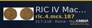 RIC IV Macrinus 187 — CANOA