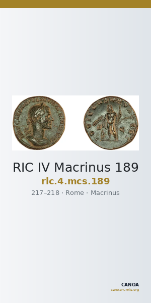 RIC IV Macrinus 189 — CANOA