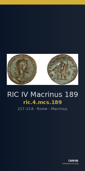 RIC IV Macrinus 189 — CANOA