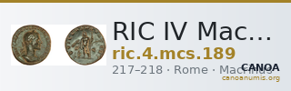 RIC IV Macrinus 189 — CANOA