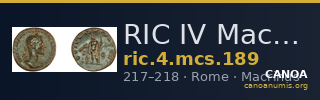 RIC IV Macrinus 189 — CANOA