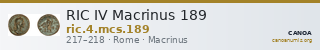 RIC IV Macrinus 189 — CANOA