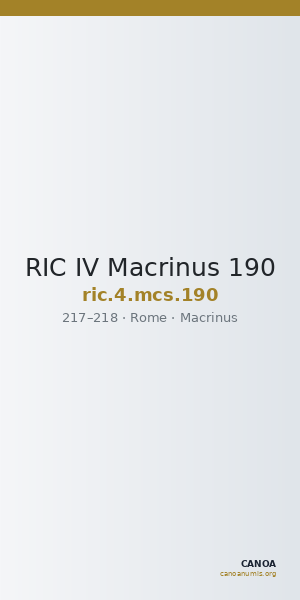 RIC IV Macrinus 190 — CANOA