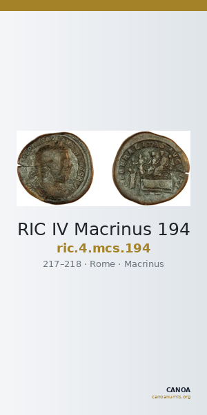 RIC IV Macrinus 194 — CANOA