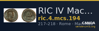 RIC IV Macrinus 194 — CANOA
