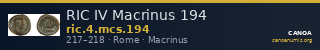 RIC IV Macrinus 194 — CANOA