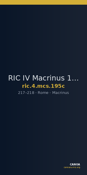 RIC IV Macrinus 195c — CANOA